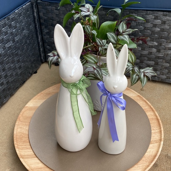 Set of 2 ceramic bunnies - Picture 6 of 8
